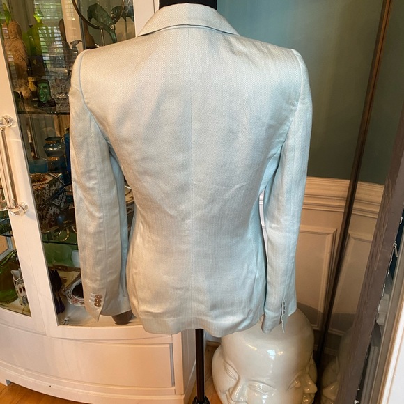 Giorgio Armani Vintage green herringbone blazer jacket, size 38 - Picture 3 of 5